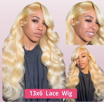 Perruques Lace Front Blonde Body Wave , raw hair densité 180 %